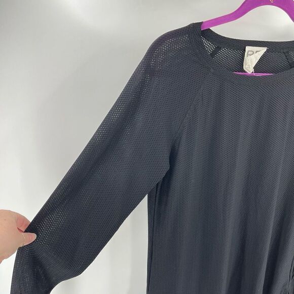 Relax by Lynn Ritchie mesh oversized shirt top small black workout exercise - Picture 3 of 11